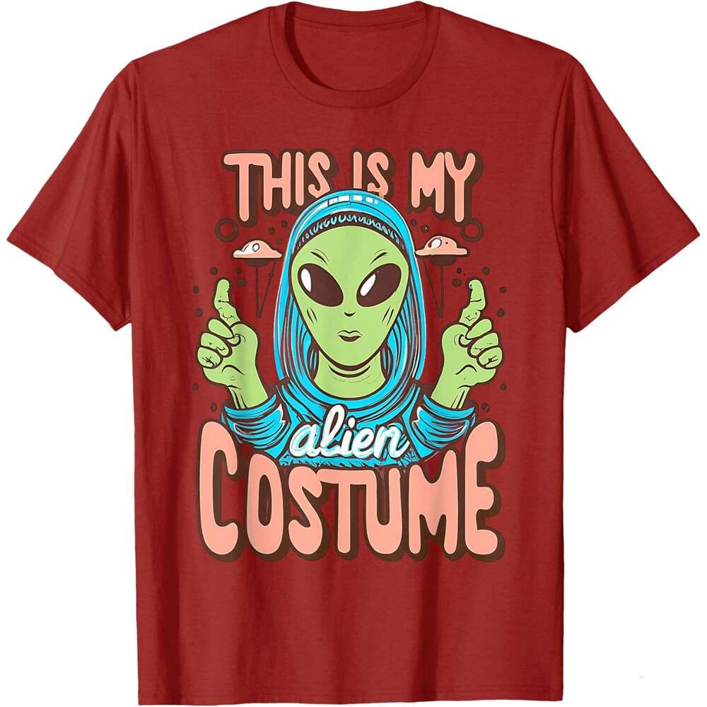 T shirt for Mens Alien Costume Halloween Party Outfit Funny Alien Head T-Shirt Shirts Tshirt Graphic Tee Casual Tops Clothes Short sleeve 2025