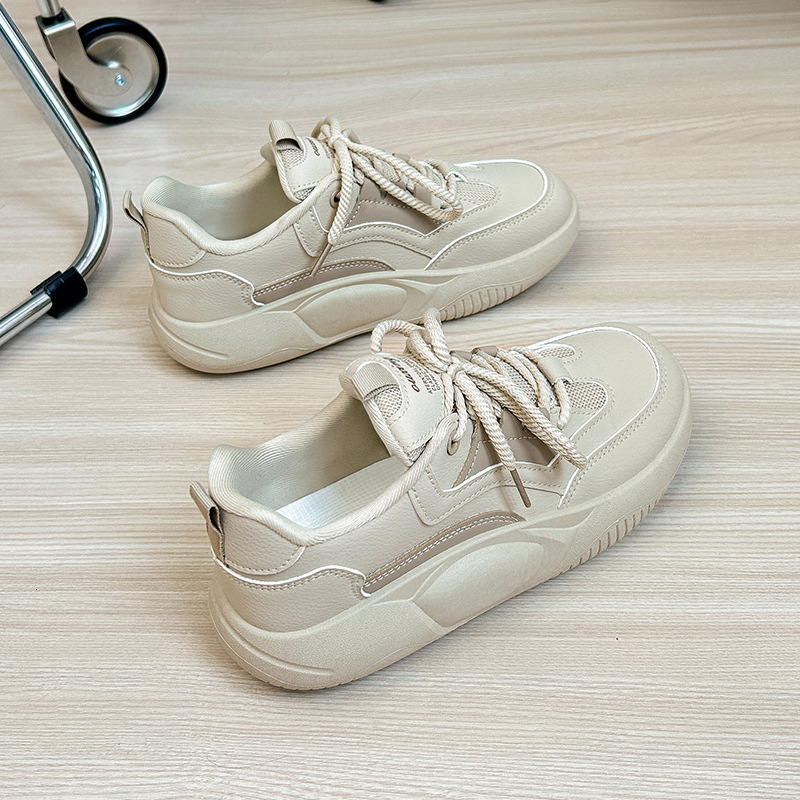 Ddmysports Little White Female Spring New Breathable Student Thick Sole Elevated Board Shoes Instagram Fashion Korean Casual Shoes Q OUTDOOR