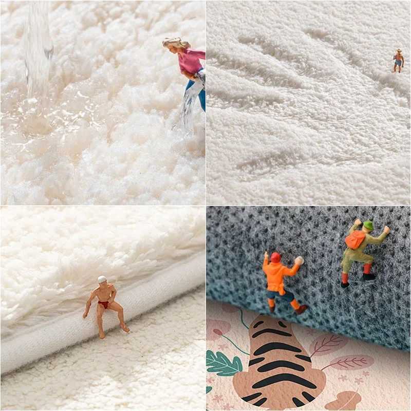 Fluffy Soft Bedroom Bedside Rugs Nordic Flowers Carpet for Kids Room Bathroom Living Room Non-Slip Home Decor Long Floor Mat Y240816