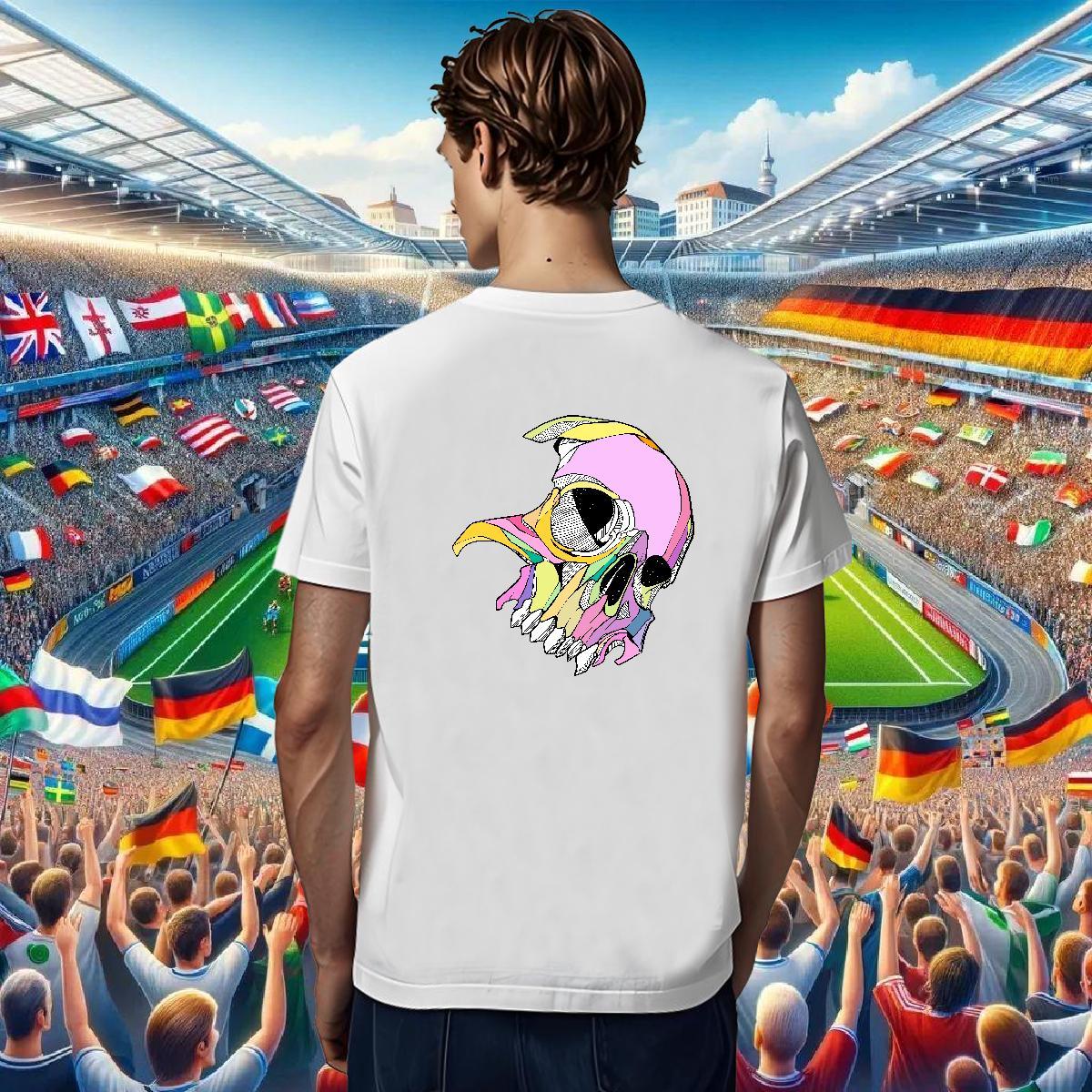 Comfortable Men T Shirts 230g Cotton skull Anime Printing Street Custom Anime Short Sleeve Soft Men Clothes T-Shirt 2024 Tshirts