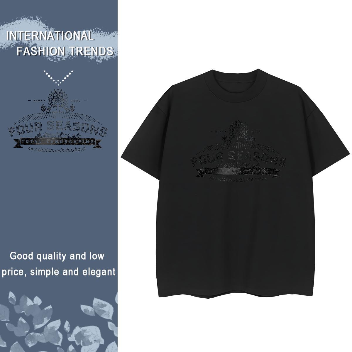 Cool T-Shirts 230g 100% Cotton letter Summer Casual Anime Print O Neck Short Sleeves Men Tees Fashion Designer Tees Shirts