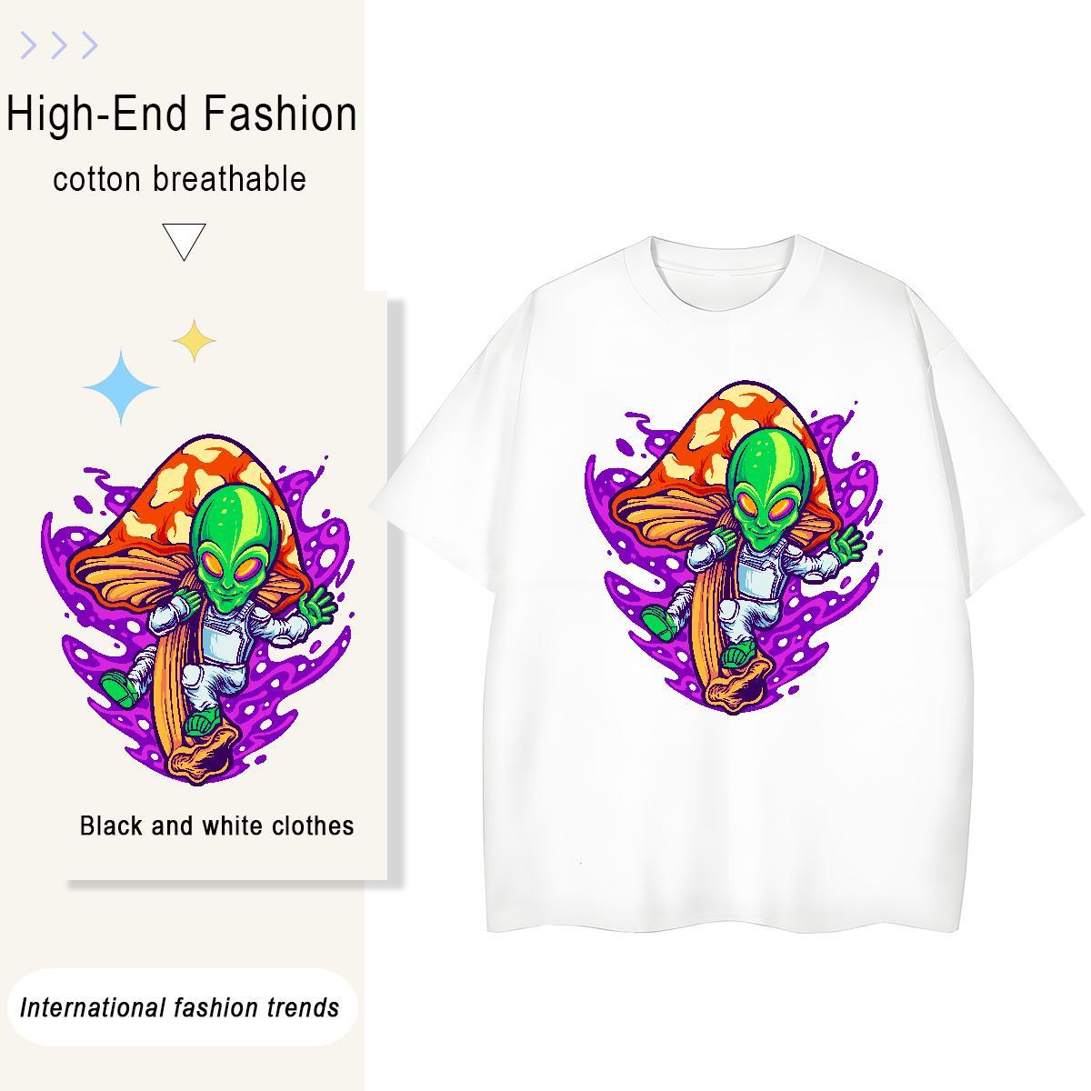 Factory Direct Unisex Tshirts Sports Street Wear O Neck Short Sleeves Top Tees Loose 230g Cotton ET White Plus Size Womens T Shirts