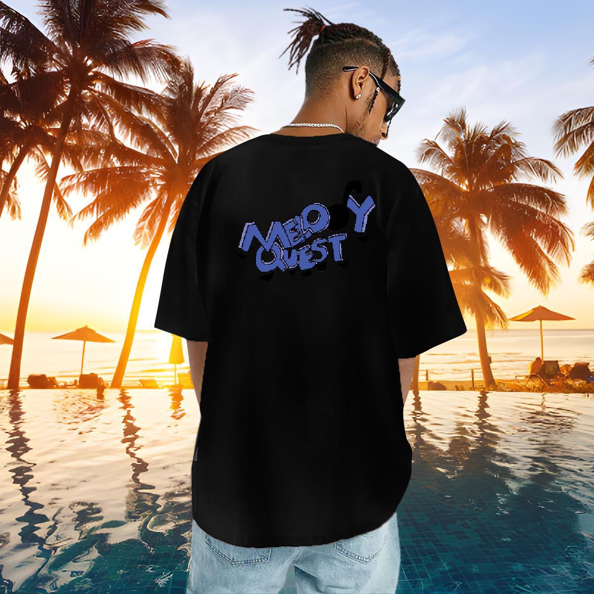 Loose Fit T-Shirts 230g Pure Cotton blue Casual Daily Wear Customized Print Round Neck Short Sleeve Men Tops Tees Brand Tops Shirt