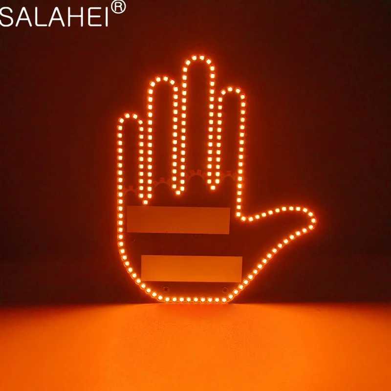 Hand Gesture Light for CarNew Finger Light Led Car Back Window SignCar Finger Light with RemoteRoad Rage Led Car Accessories Y240817
