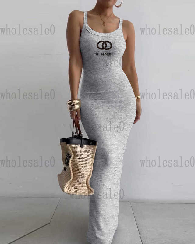 Designer casual dress Comfortable cotton sundress Simple U-neck sexy all-match casual dress sheath woman