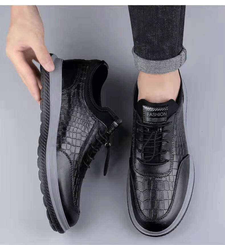 2023 New Style Casual Leather Breathable Men's Sole Soft Top Board Driving Bean Shoes