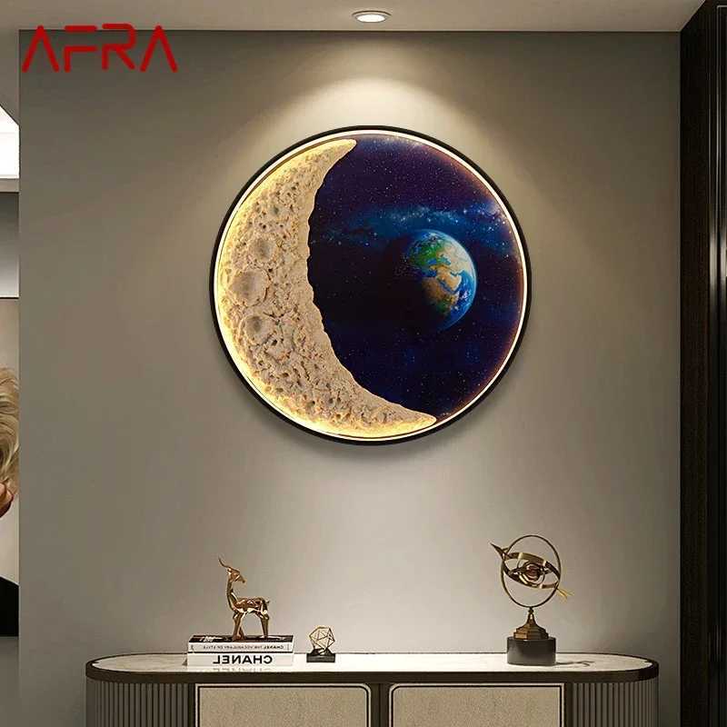 AFRA Modern Picture Wall Light Outer Space LED Mural Light 1m Diameter Living Room Childrens Room Decoration Painting W240816