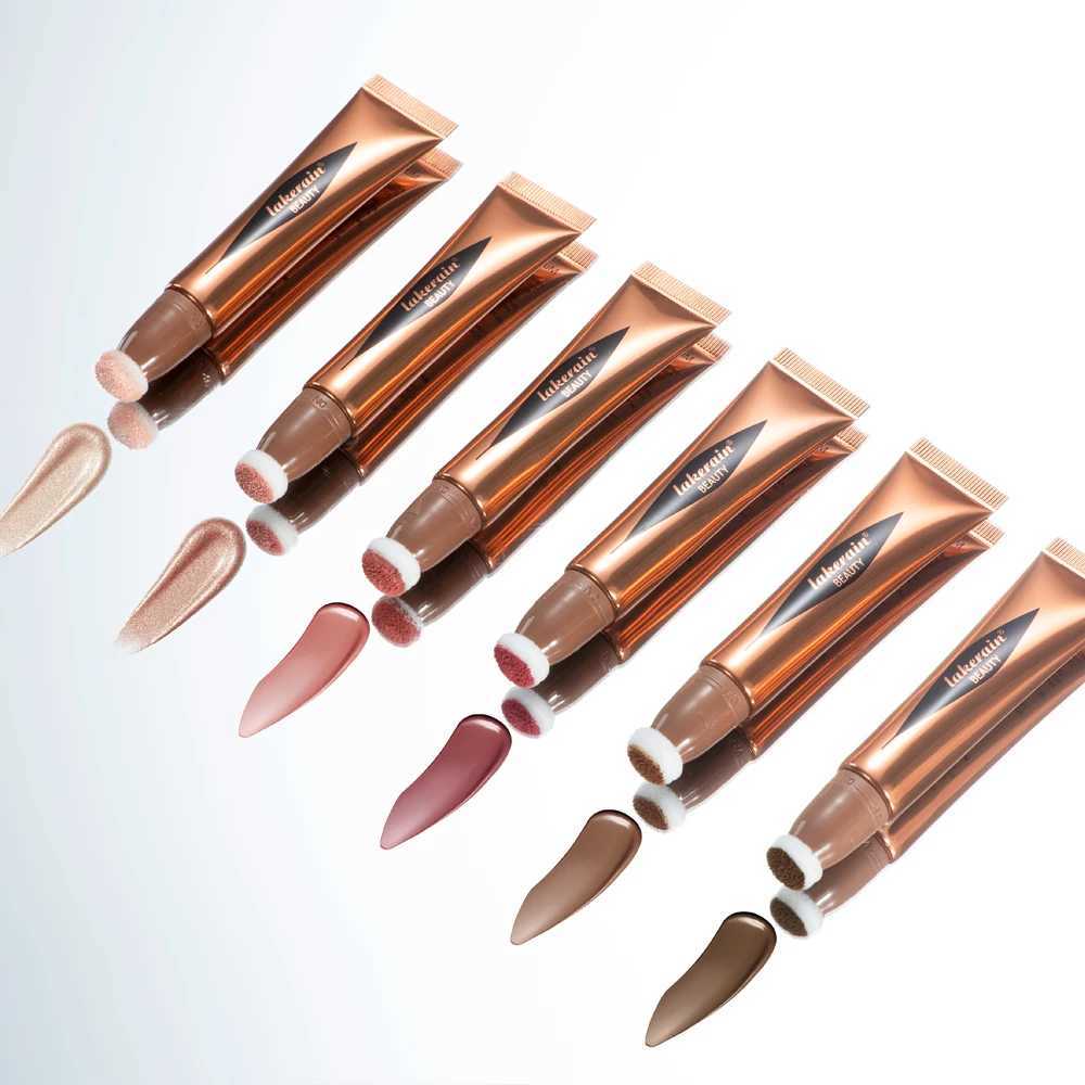 Beauty Blush Wand Easy Liquid Blush Face Blusher Natural Cream Cheek Tint Brighten Eye Highlight Contour Stick Sponge Head Y240816