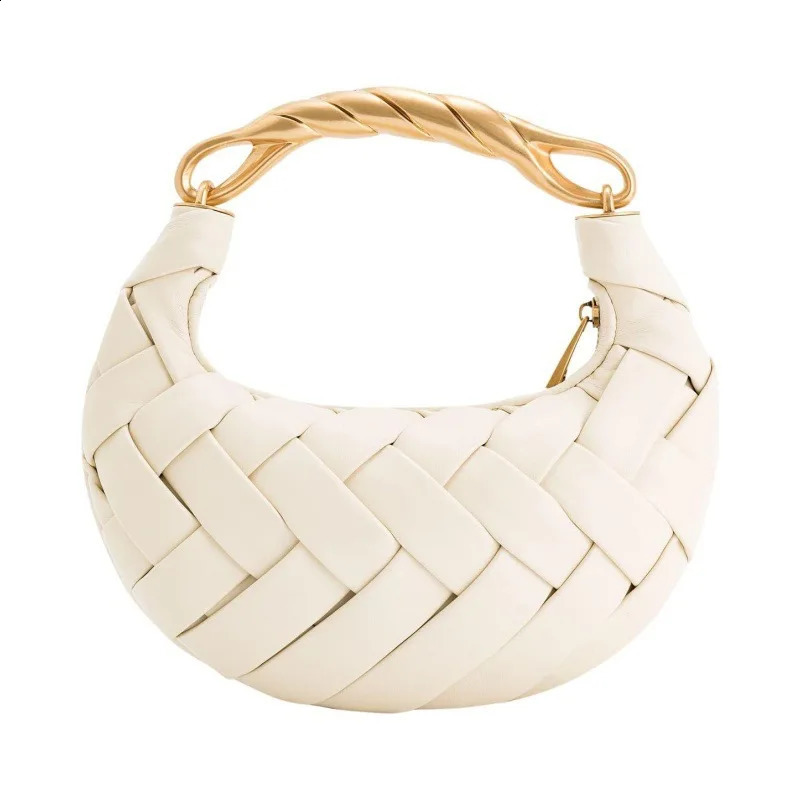Hollow Out Bucket Tote Bags For Women er Handbags And Purses In Casual PU Handmade Weave Small Shoulder 240816