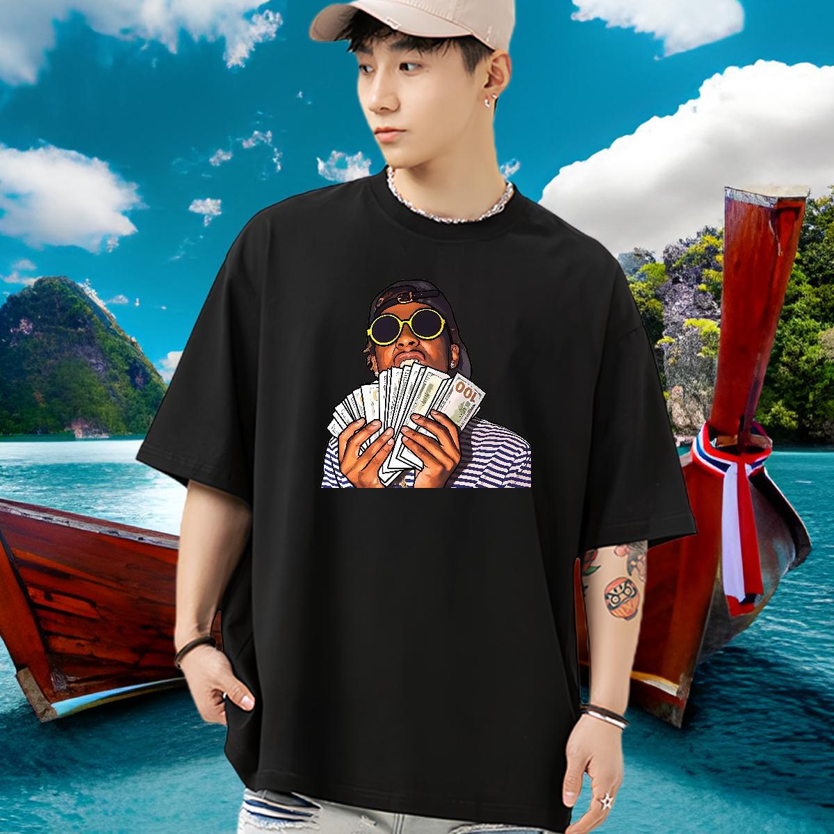 Cool Design T Shirts Men 230g Cotton exciting Outdoor Custom Printing O-Neck Short Sleeve Men Clothes T-Shirt 2024 Tees Shirts