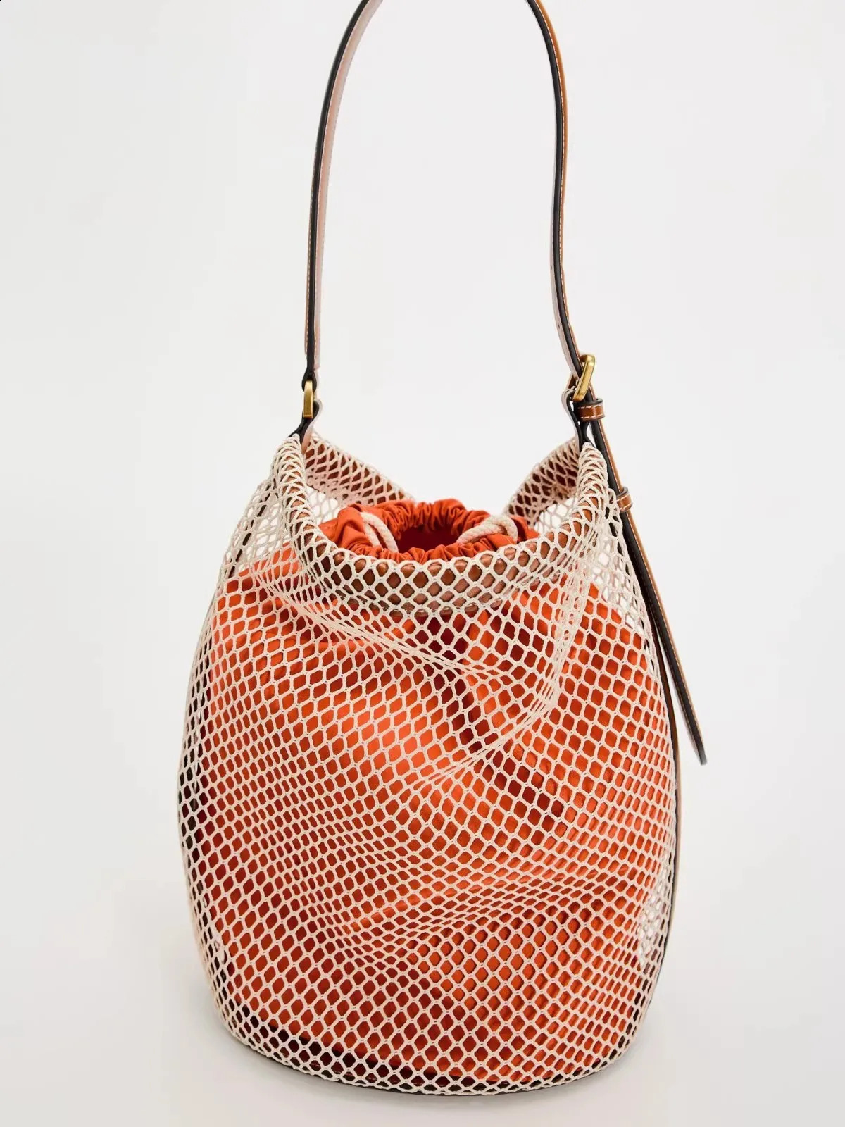 Summer Bucket For Women Beach Tote Shoulder Woven Bag Travel Crocheted Hollow Out Ladies Fashion Handbag 240816 a2f3 4