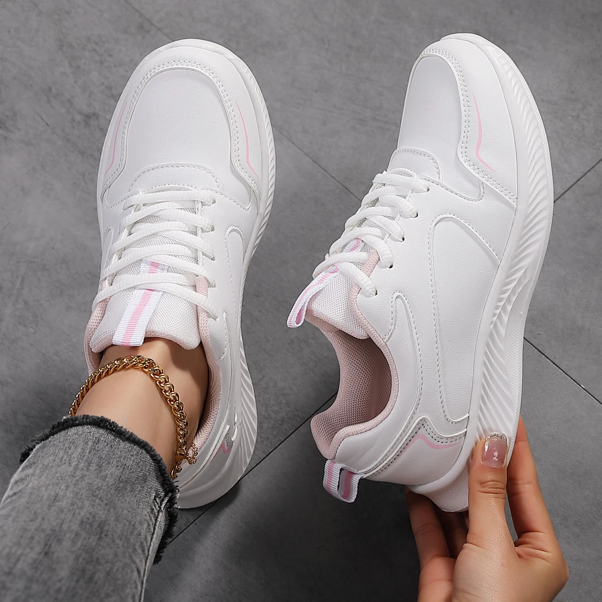 Woman Tennis Sneakers Fashion Comfort Sports Board Shoes Casual Shoes Female Spring Summer Ladies Female Women Shoe PU 240809