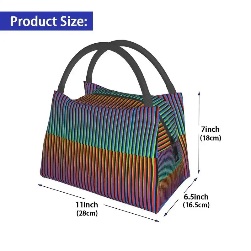 Maiquetia Venezuela Cruz Diez Thermal Insulated Lunch Bag Women Portable Lunch Container Office Outdoor Storage Meal Food Box 240816