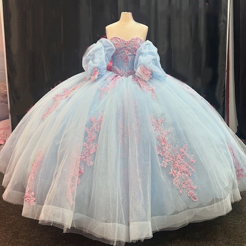 Sweetheart Quinceanera Charming Off The Shoulder Party Dress Ball Applique Lace Girl Sweet 16 Gown Vestidos 15 De