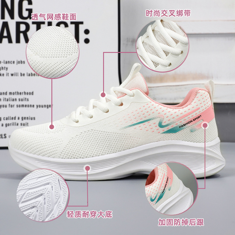 Ddmysports Spring Autumn New Flying Weaving Casual Soft Sole And Breathable Sports Shoes Female OUTDOOR