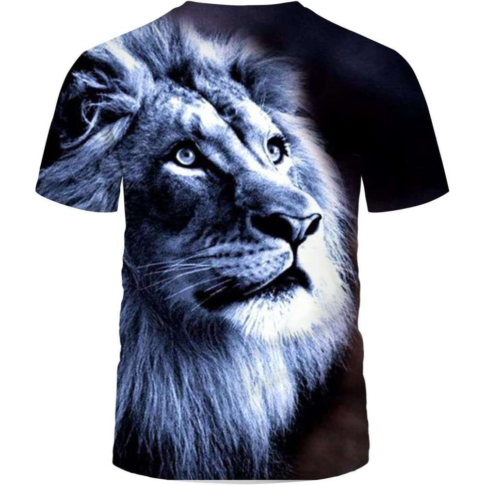 Mens T shirt Mens Domineering 3D Animal Lion T-Shirt Casual Short Sleeve Tee Shirt shirts tshirt graphic tee Casual tops summer clothes Short sleeve