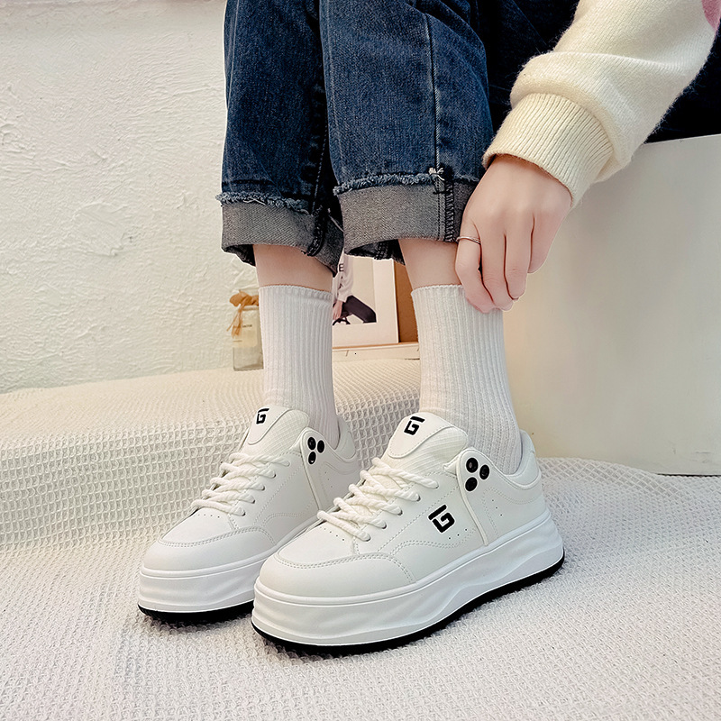 Ddmysports Little White Spring New Korean Versatile Female Student Thick Sole Board Casual Breathable Women S Shoes X OUTDOOR
