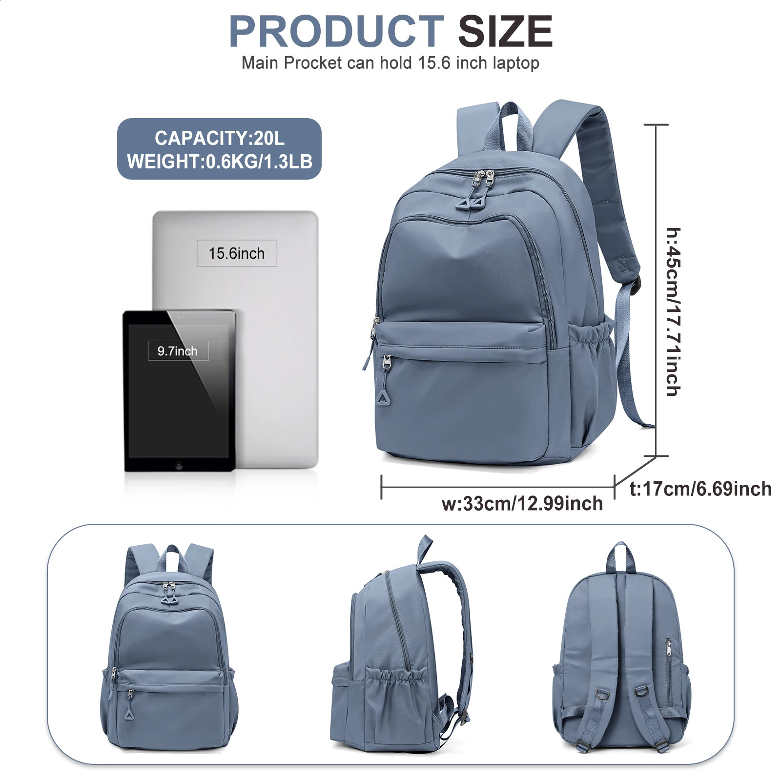 School bag preppy cute light large capacity simple backpack junior high school students college students commuting bag 240816