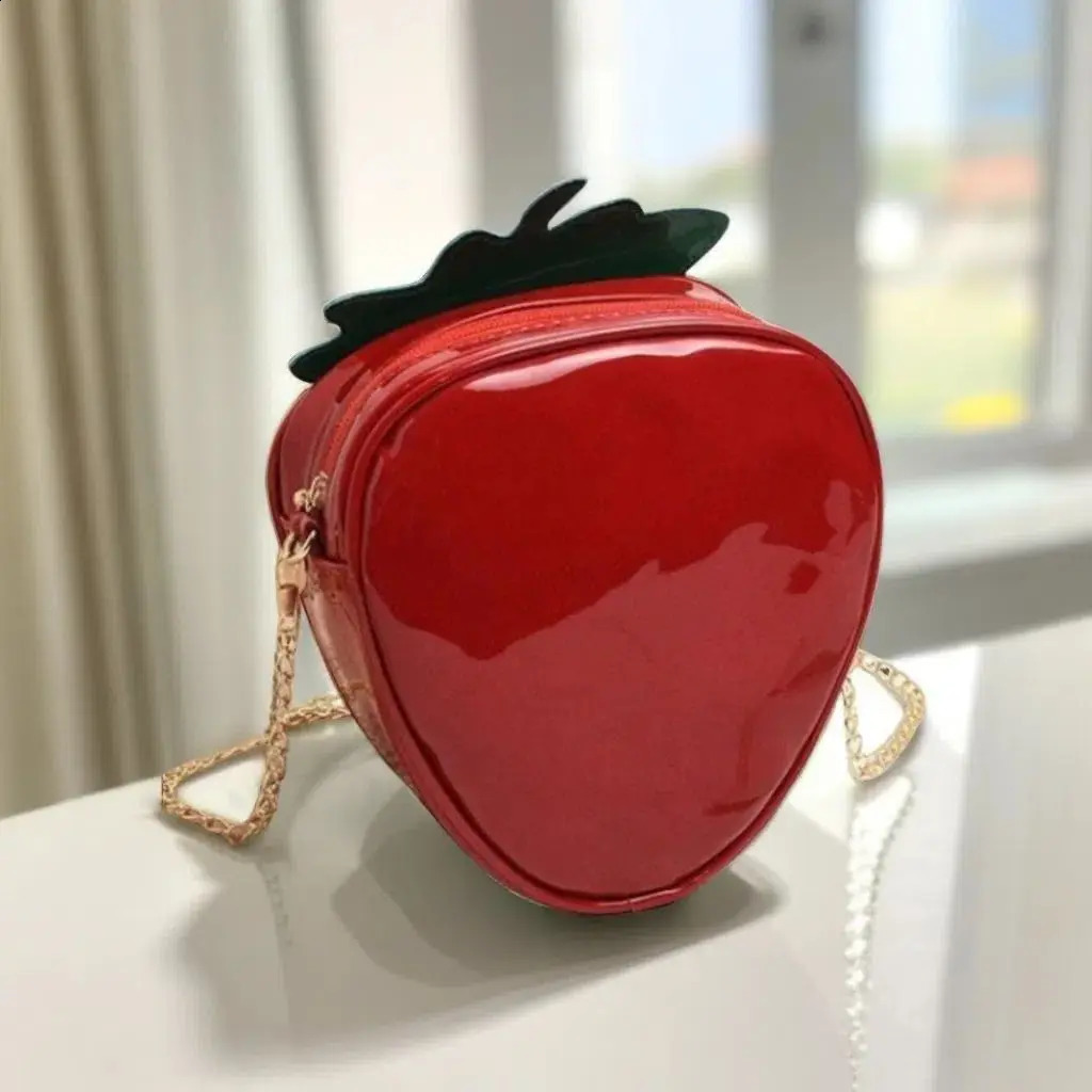 Womens cute leather n sense trendy fashion personality strawberry crossbody shoulder bag 240816Z