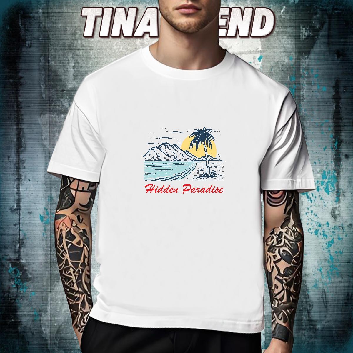 Cool T Shirts Men 230g Cotton mountains Street Plus Size Custom Crew Neck Tshirts Classic Tops Tees