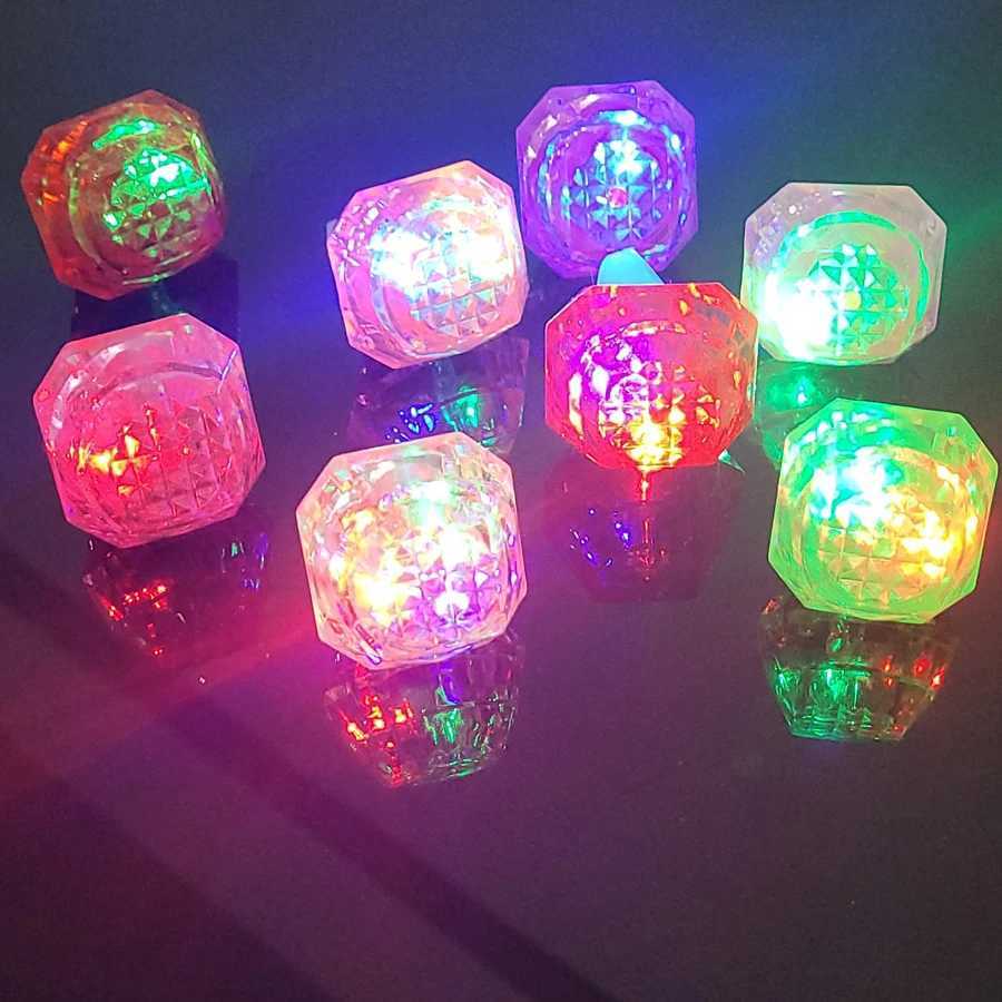 24Pcs LED Flashing Diamond Rings 3 Modes Light up Rings Colorful Flash Finger Light Wedding Party Glow In The Dark Party Supply Y240817