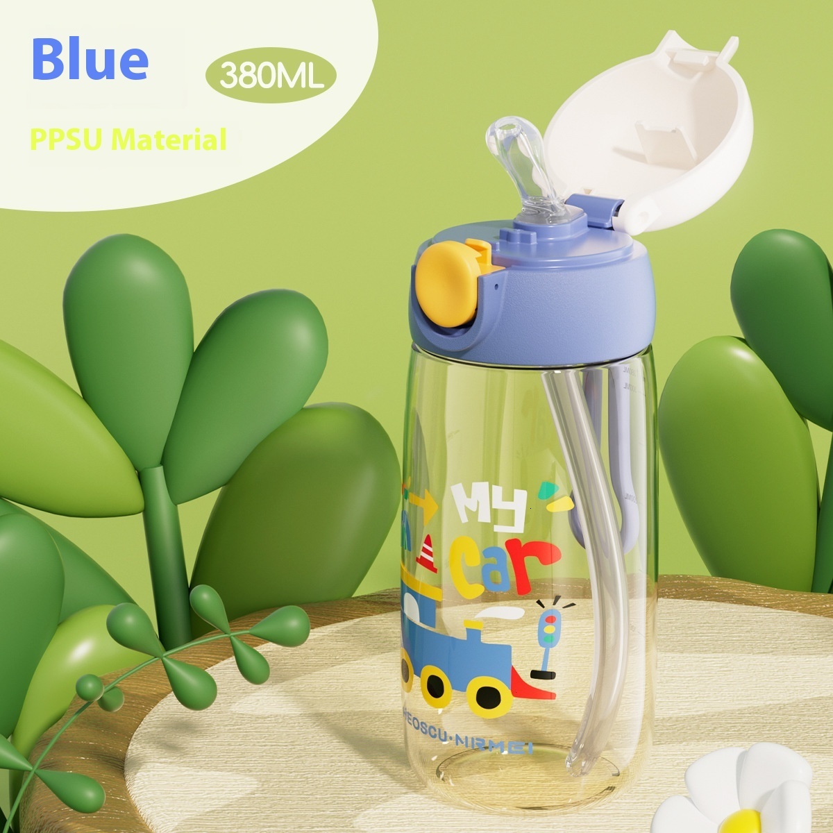 Safety First: Non-Toxic PPSU Baby Feeding Bottle with Built-in Straw - Perfect for On-the-Go Parents and Students