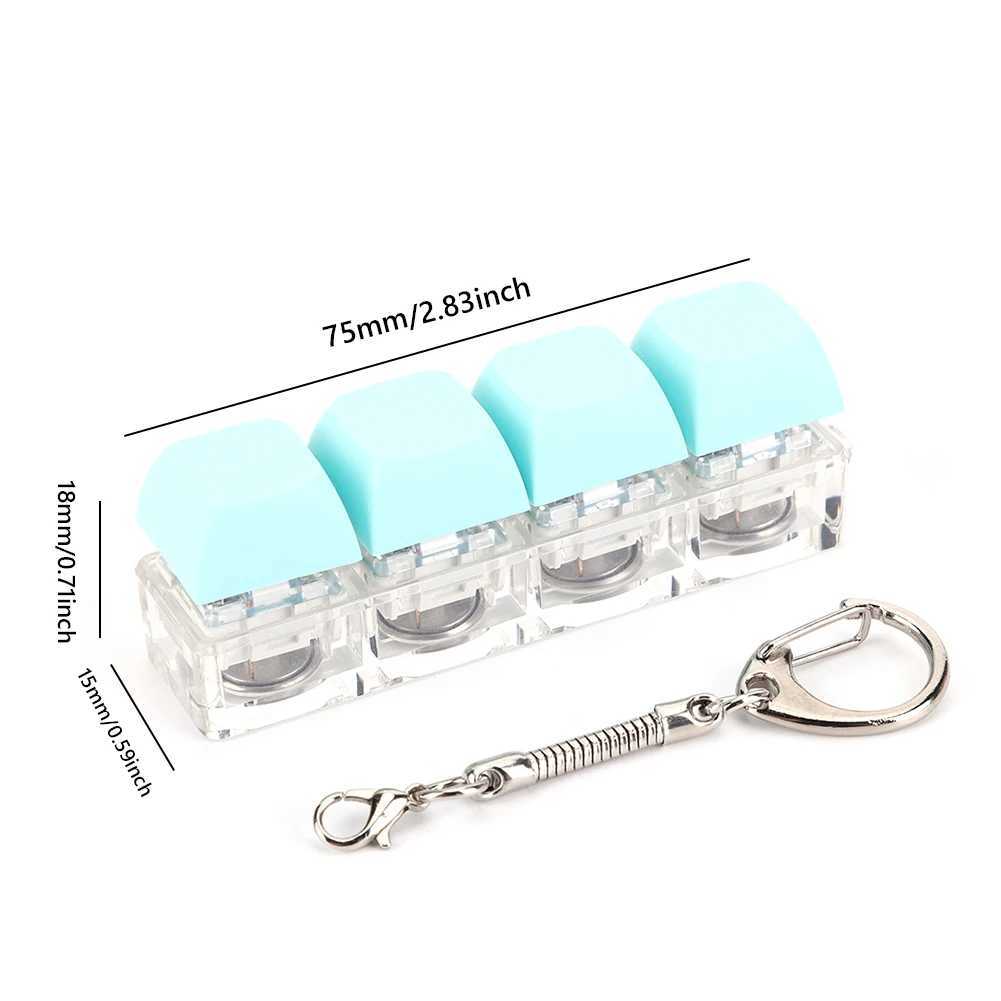 LED Keyboard Key Toy Stress Relief DIY Fidget Button Keycap Fidget Keychain Keyboard Keychain Toys Finger Keyboard Caps Toy Gift Y240817