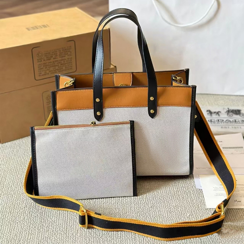 FIELD Shoulder Bags Brand Tote Handbags Brown Designer Ladies Fashion Crossbody Composite Women Purse Casual Large Capacity Travel Shopping Luxur