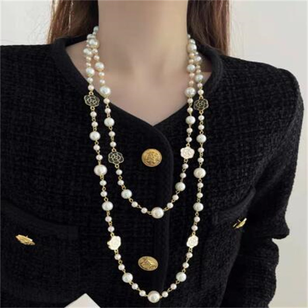 Long Pearl necklace Fashion everything sweater chain Multi-layer alloy necklace accessories
