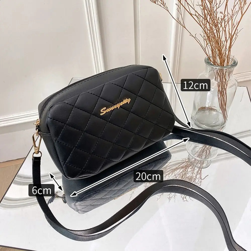 Women PU Leather Detachable Messenger Bag Lingge Embroidered Bags Chain Shoulder Crossbody Purses And Handbags 240816Z