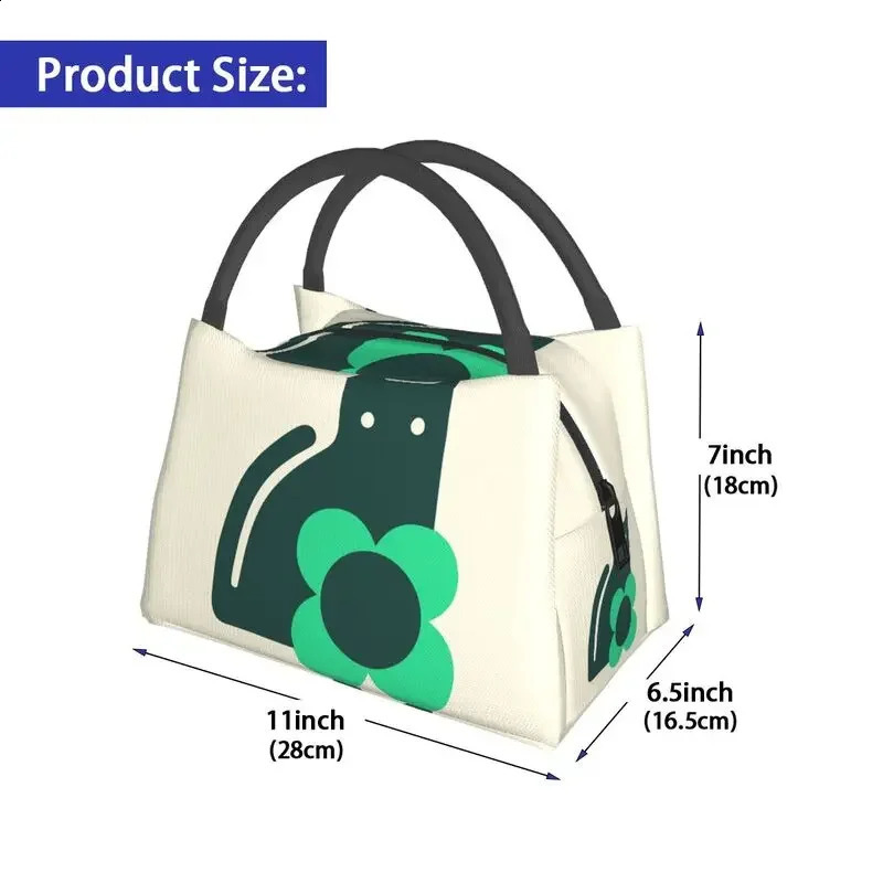 Orla Kiely Cat Insulated Tote Bag for Women Scandinavian Portable Cooler Thermal Food Lunch Box Hospital Office 240816