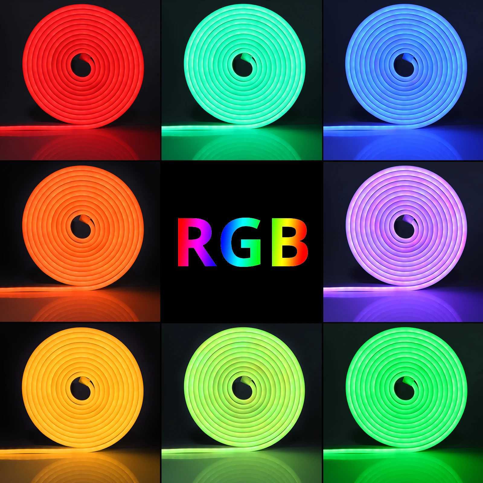 5V USB RGB neon light LED strip 1/2/3/4/5M Tuya WiFi neon light RGB strip and smart living application/Alexa/Google Home for neon light decoration lig