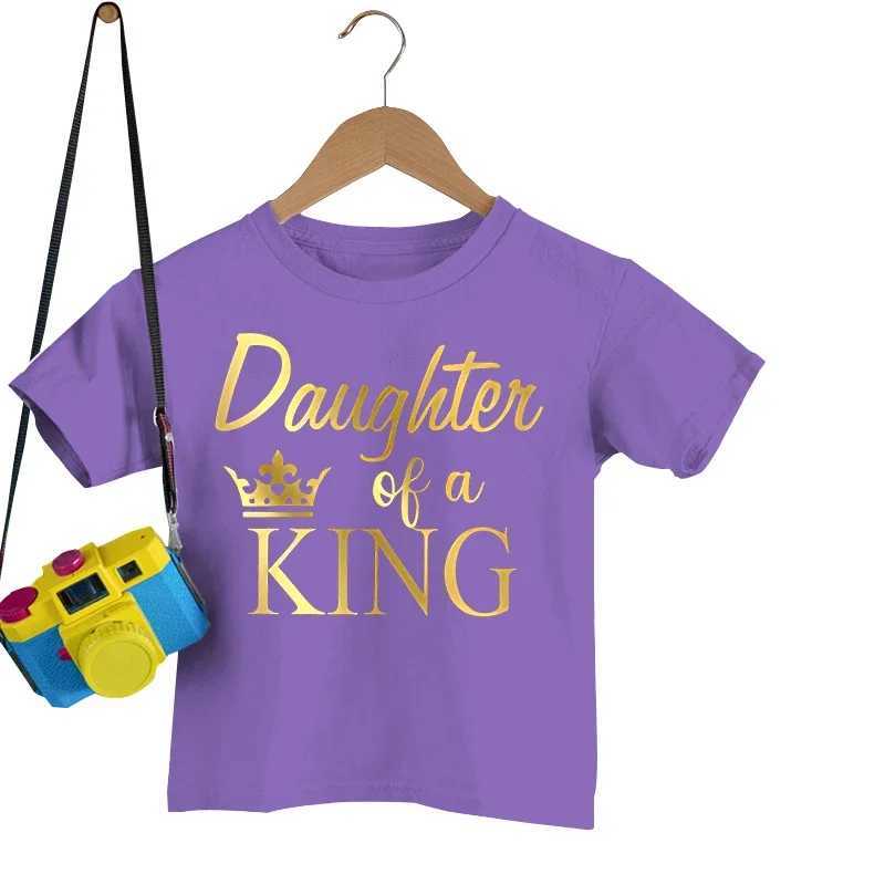 Princess Father Princess Daughter Printed T-shirt Cute Dad and Me Family Matching Clothing Dad Baby Summer Appearance W240816