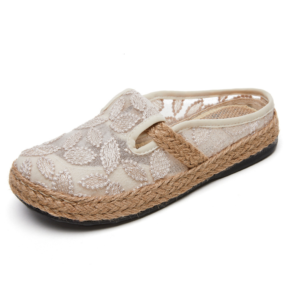 Ddmysports Summer New Linen Sneakers Alf Dragged Casual Shoes Women S OUTDOOR