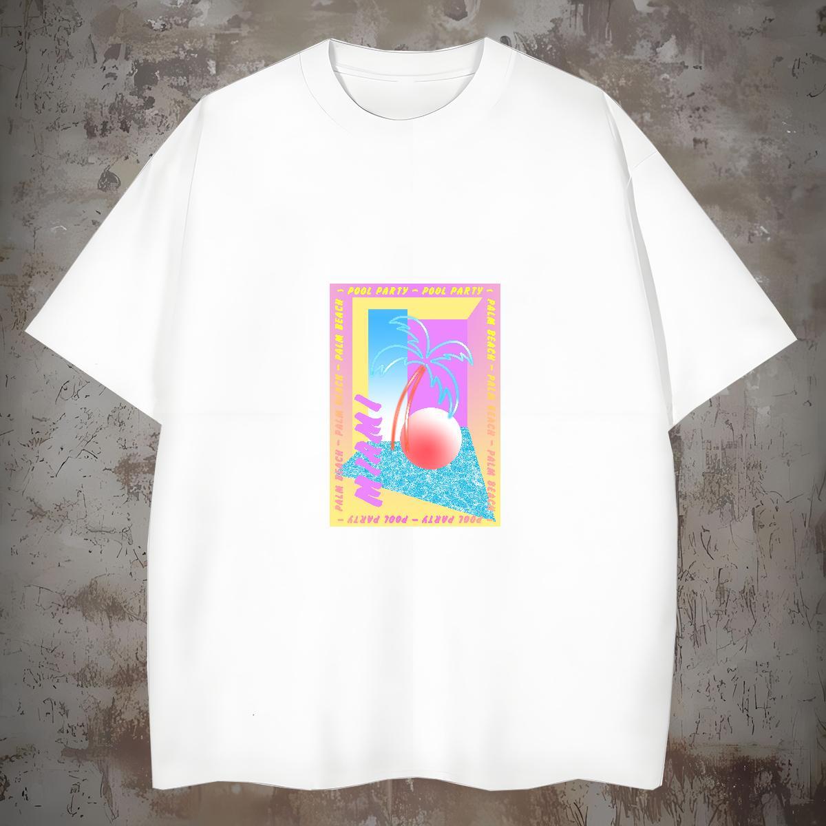 Cool Design T-Shirts 230g 100% Cotton beach Casual Daily Wear Cartoon Print Breathable Crew Neck Tshirt for Man Woman 2024 DIY Tops