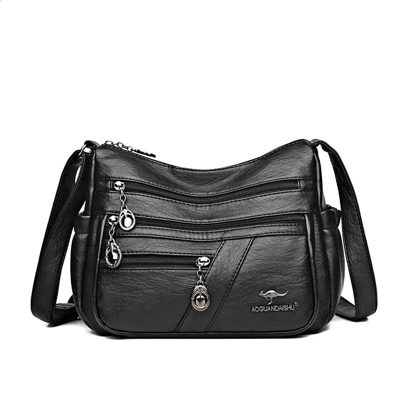 Womens Bag Soft Leather Middle aged Simple Fashionable and Grand One Shoulder Crossbody for Mom 240817