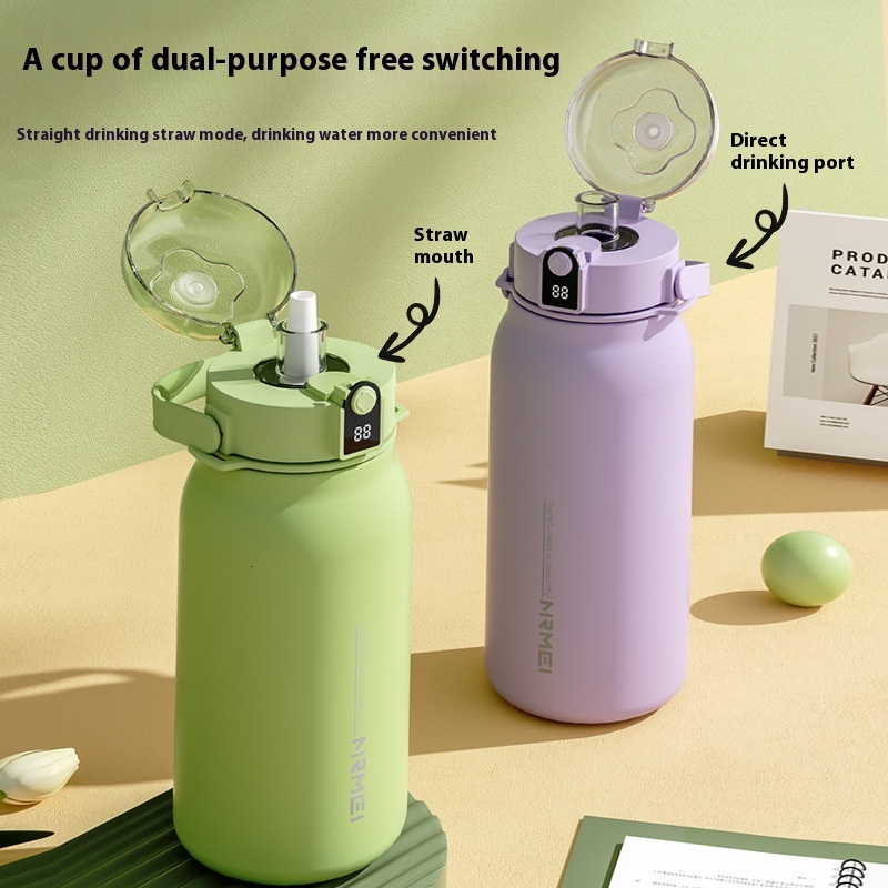 High-Quality Stainless Steel Thermal Pot - Ideal for Male & Female Students with Straw Cup Feature