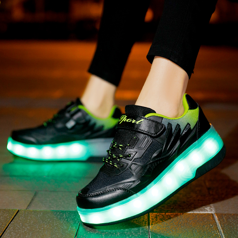 Roller Shoes for Girls Boys Kid Light Up Sneakers with Wheels