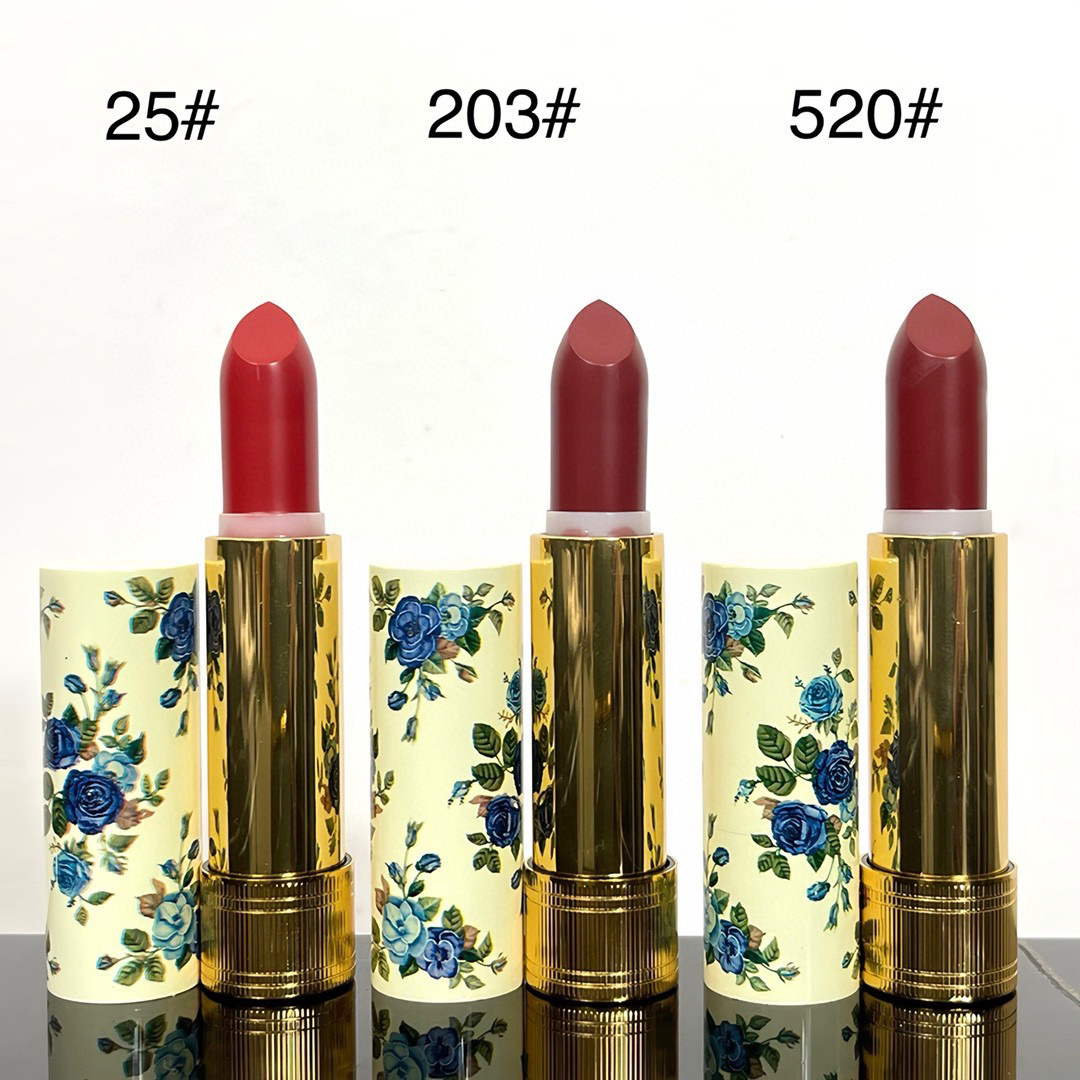 Brand Designer Lipstick Blue Flower Rose Tube Matte Lipstick Long Lasting Waterproof Smudge-free Classic Highly Pigmented Velvet Lip Tint Makeup