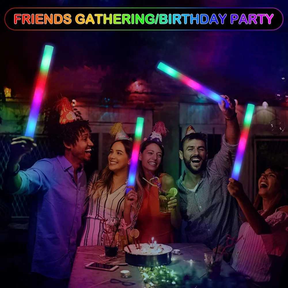 240 Pcs LED Foam Sticks Bulk 16 Inch Glow Sticks Bulk 3 Mode Color Flashing Batons Wands LED Light Up Foam Sticks Y240817