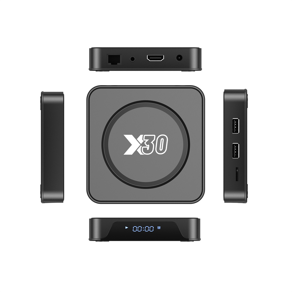 X30 tv box 8k WIFI6 ATV android 12.0 DAUL WIFI BT Allwinner H618 2GB 16GB big voice remote smart tv box internet