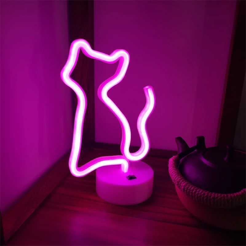 Cute cat LED neon lights holiday decorations glowing neon lights bedroom living room party home decor night lights B240817