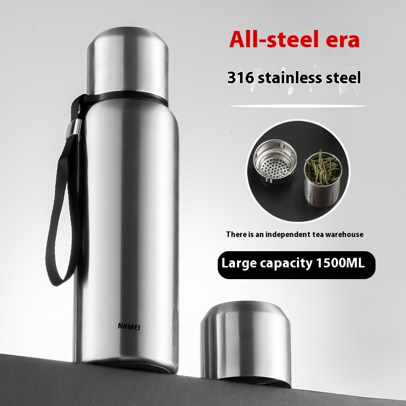 Stainless steel insulated cup, men's large capacity water cup, vacuum all steel cup, outdoor insulated kettle