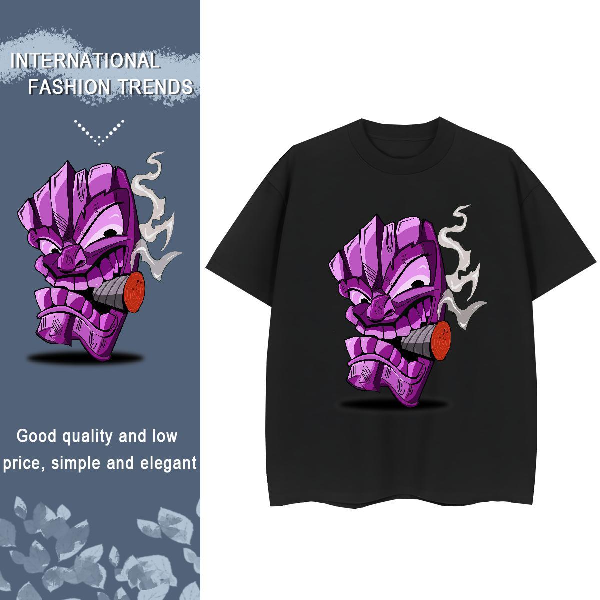 Designer T Shirts Men 230g Cotton skull Anime Printing Street Custom Print Plus Size Breathable Short Sleeve Men Clothes T-Shirt New Arrival Tee Shirt