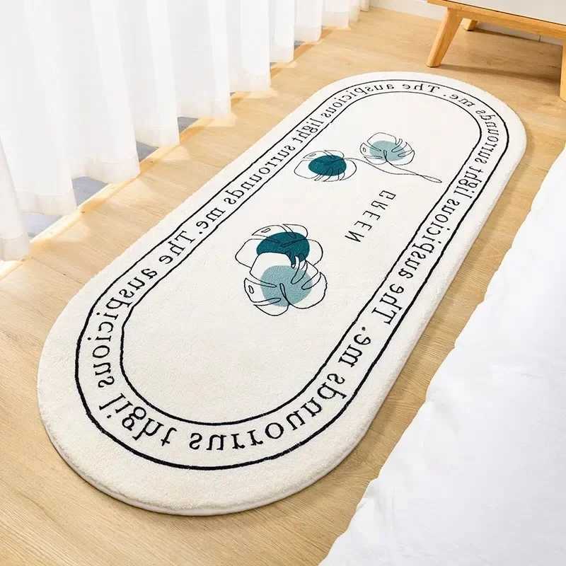 Fluffy Soft Bedroom Bedside Rugs Nordic Flowers Carpet for Kids Room Bathroom Living Room Non-Slip Home Decor Long Floor Mat Y240816