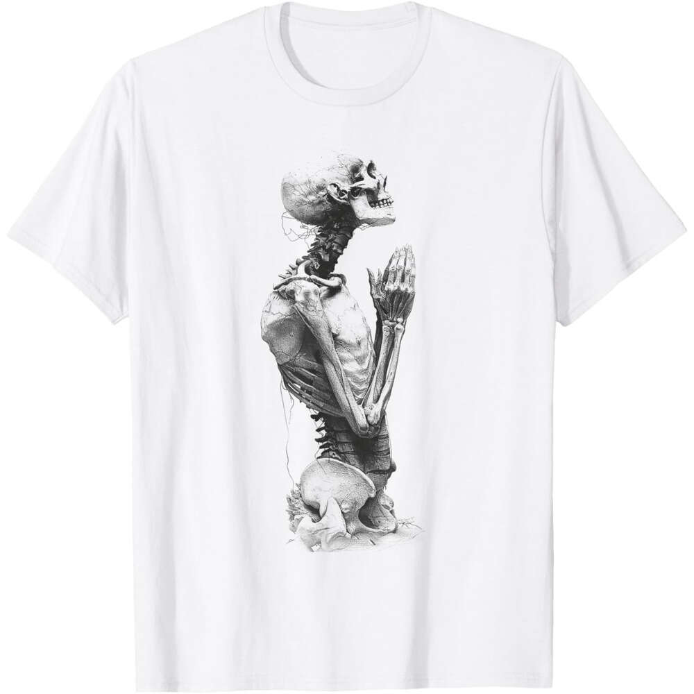 T shirt for Mens Skeleton Praying Bones Anatomy Halloween Costume Spooky T-Shirt Shirts Tshirt Graphic Tee Casual Tops Clothes Short sleeve 2025