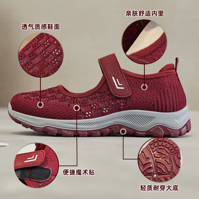 Ddmysports Mom S Spring Autumn New Mesh Women Old Beijing Cloth Middle Aged And Walking Shoes Soft Soled Elderly OUTDOOR