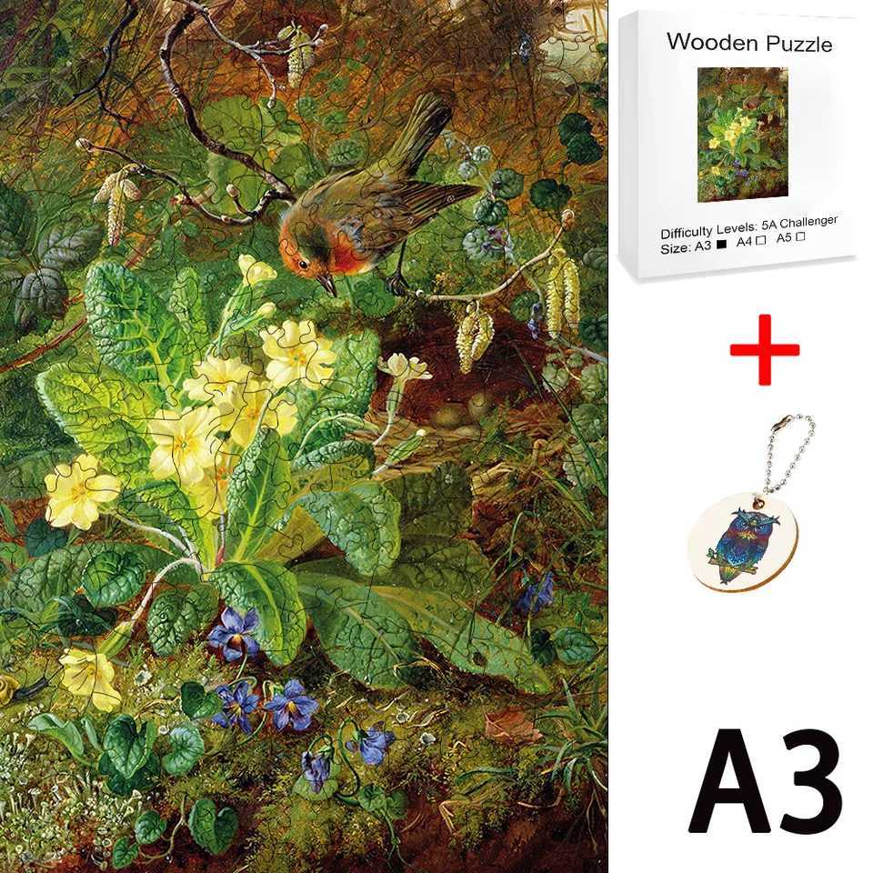 Animal Puzzle Wood Montessori Toy Jigsaw Puzzles for Adults Intellectual Exercise Model Parent-child Interaction Brain-teaserM240817