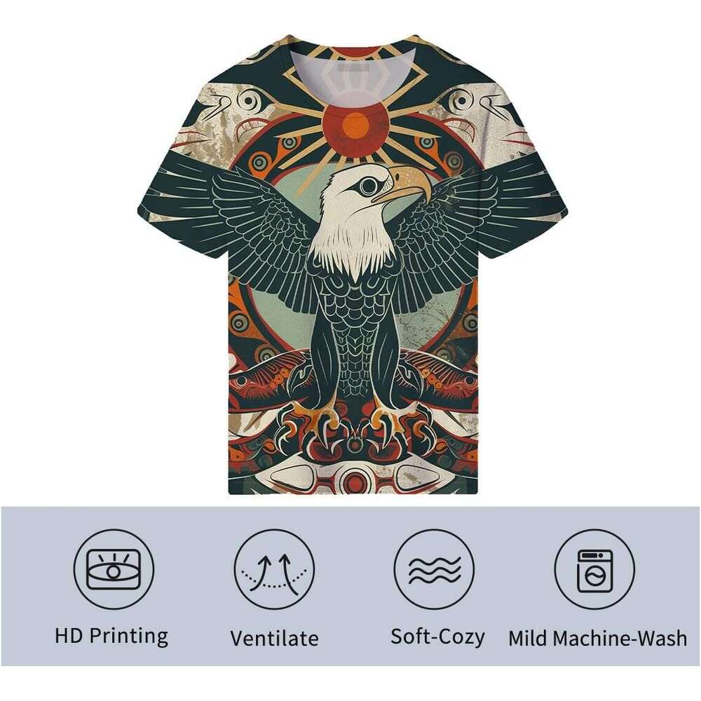 Mens T shirt Mexico T-Shirts for Men Eagle Totems Design Short Sleeve Shirts Novelty Themed Tee Top shirts tshirt graphic tee Casual tops summer cloth