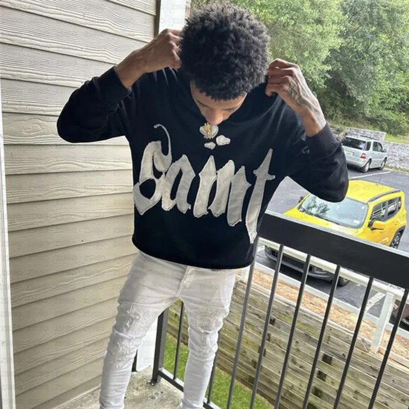 Y2K Hoodies Women Harajuku Letter Print Loose Sweatshirt Trousers Hip Hop Punk Long Sleeve Pocket Men Tops Sweatpant Streetwear 240809